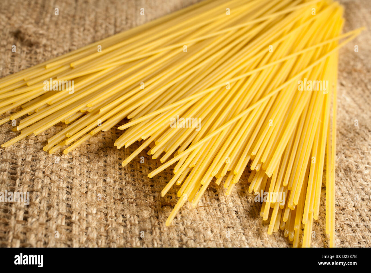 Uncooked spaghetti pasta Stock Photo