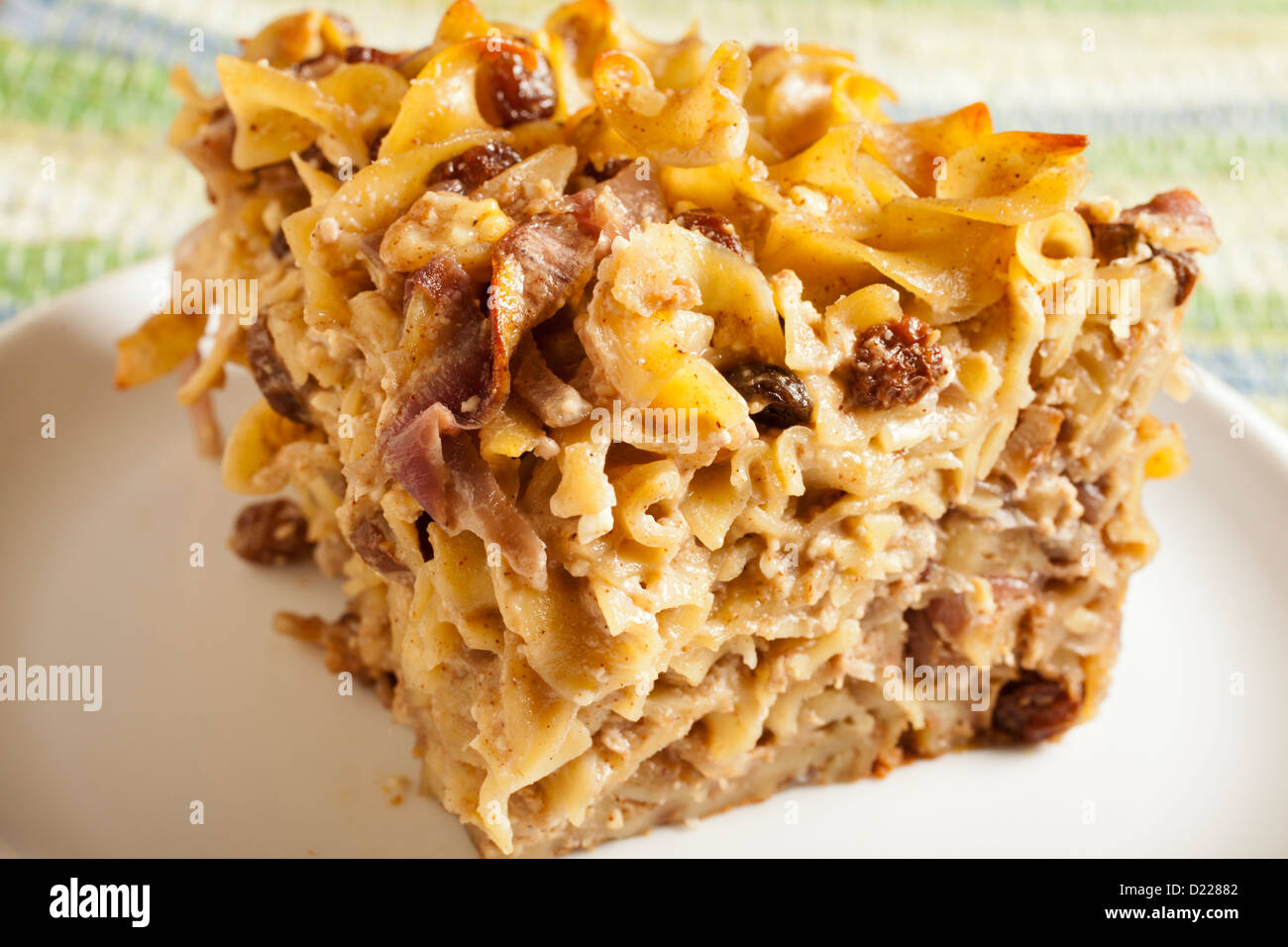 Noodle kugel, a pudding from the Eastern European Jewish tradition Stock Photo