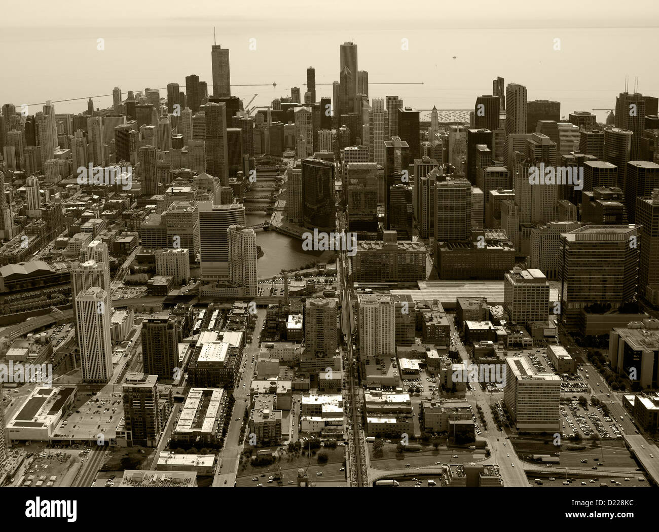 aerial photograph Chicago, Illinois Stock Photo