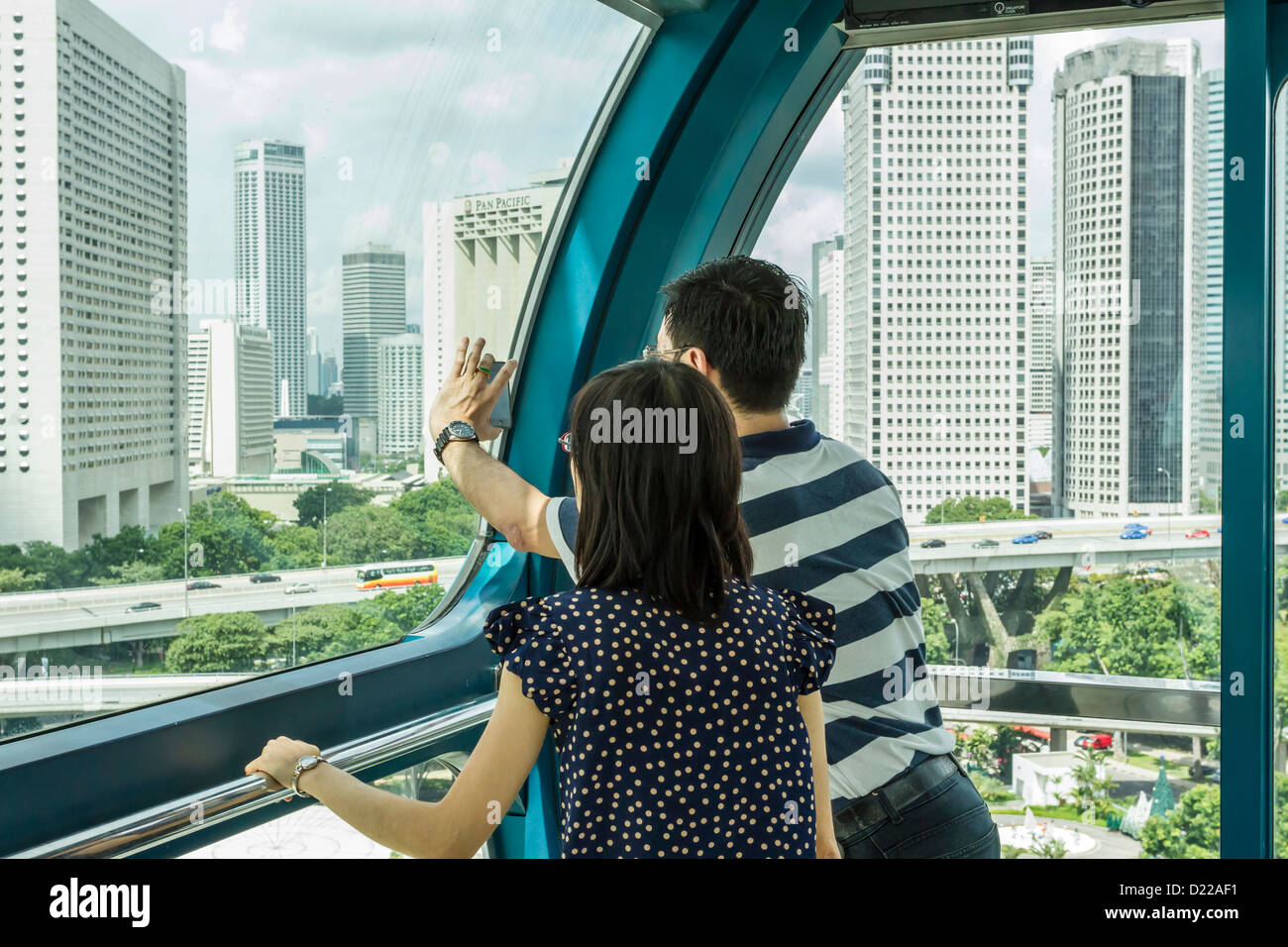 Singapore Flyer passengers taking photograph Stock Photo