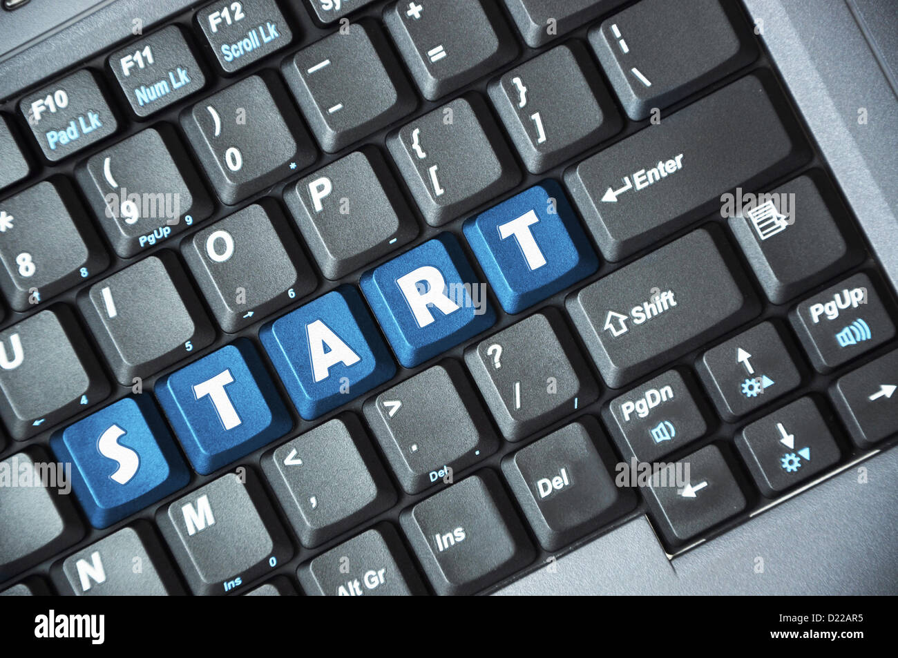Start on keyboard Stock Photo - Alamy