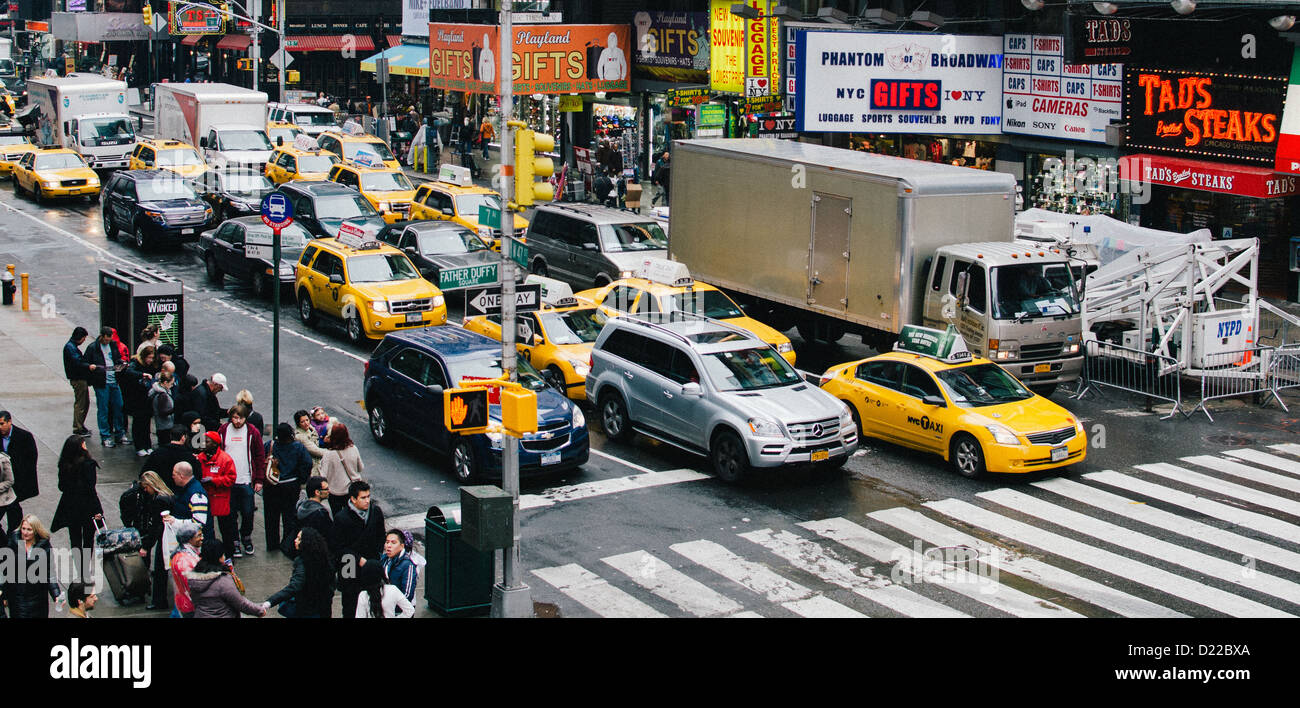 Times Square Traffic Stock Photo