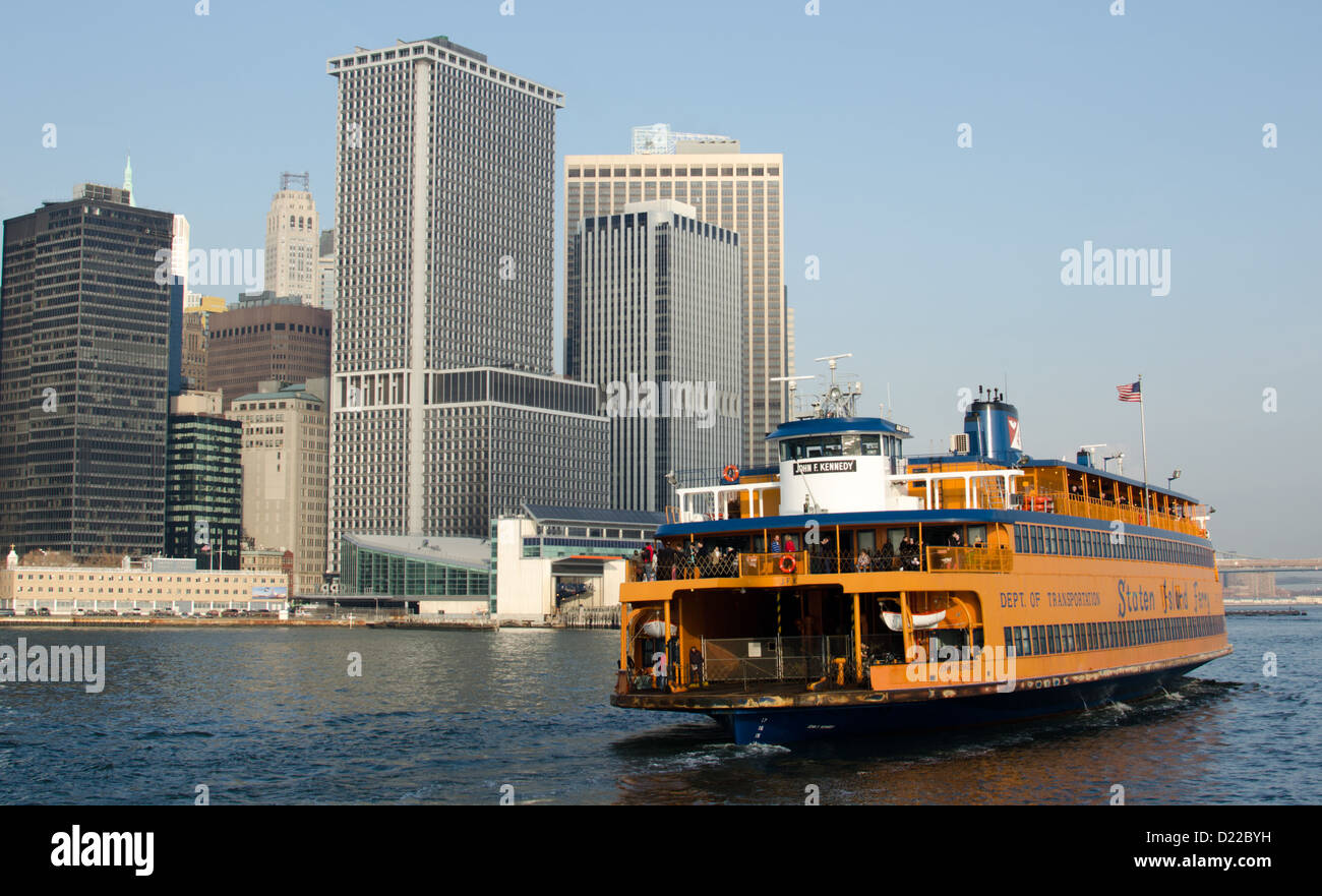 Staten Island Ferry Crossing Manhattan Stock Photo