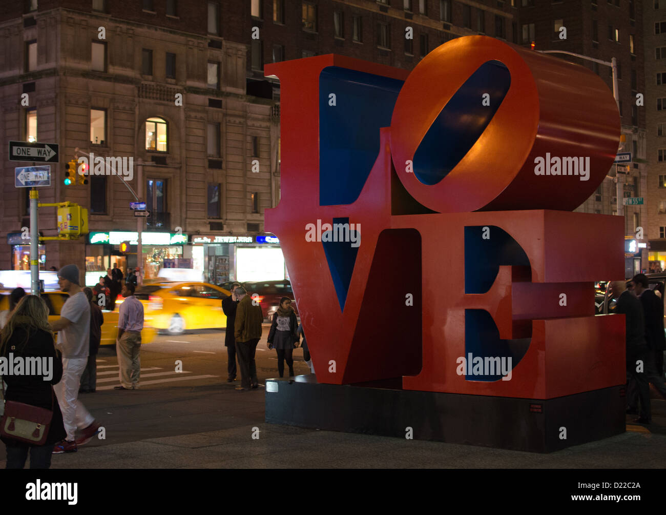 LOVE Sculpture, 6th Avenue NYC Stock Photo