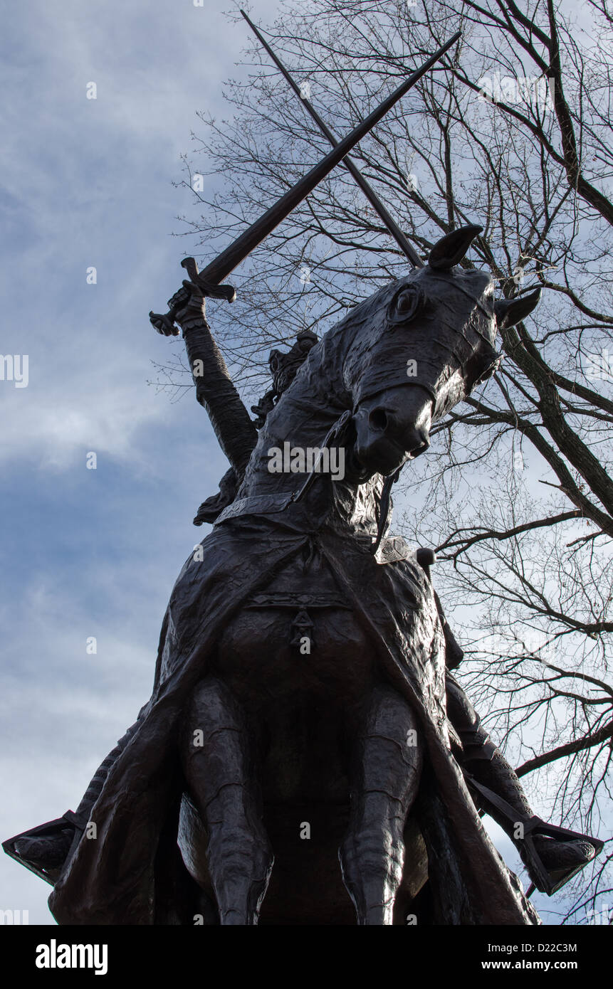 King Jagiello Monument in Central Park, Manhattan Stock Photo