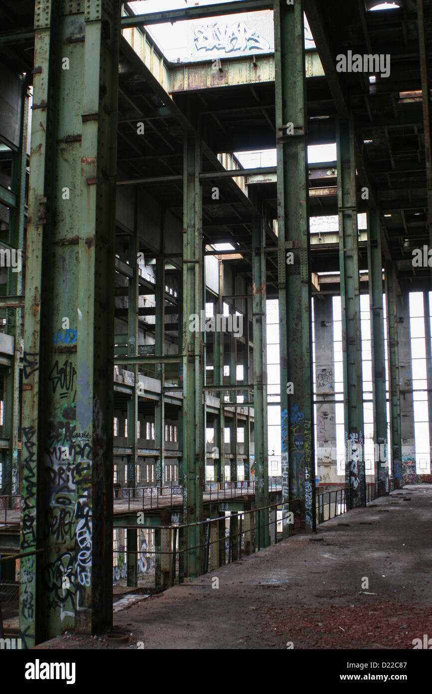 Inside the Abandoned Power Station in Freemantle, Perth, Western Australia. Stock Photo
