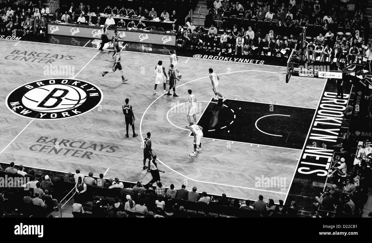 Brooklyn Nets vs Milwaukee Bucks Basketball game at the Barclays Center Stock Photo