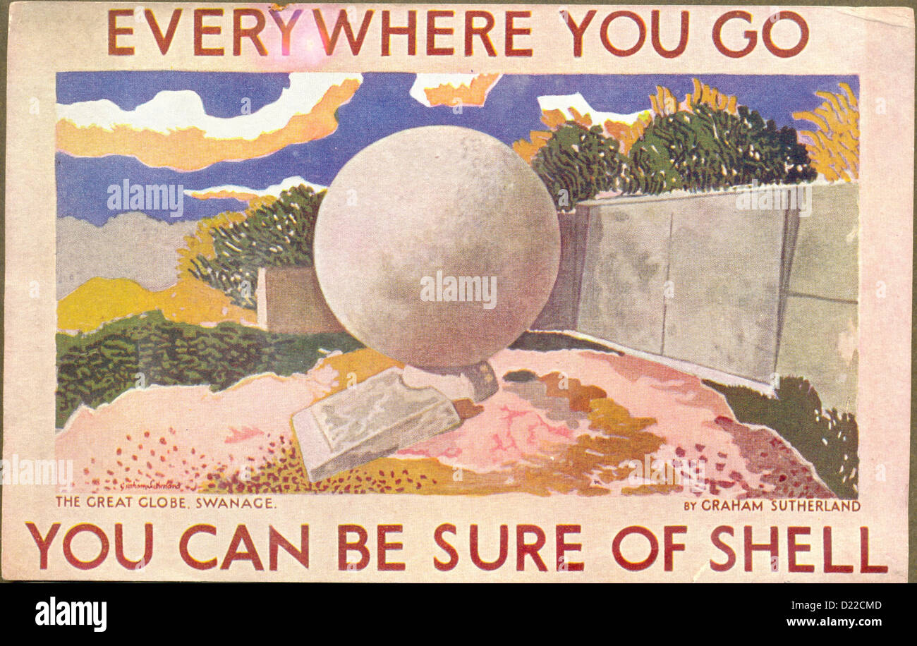 Advertisement for Shell by artist Graham Sutherland Stock Photo