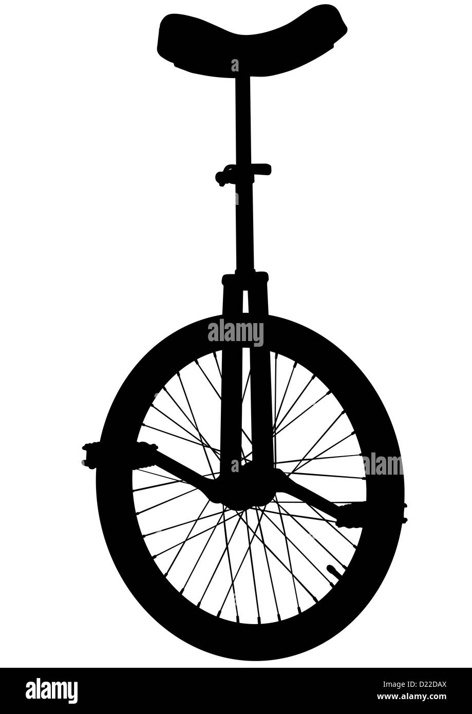 Unicycle silhouette on white background Stock Photo Alamy