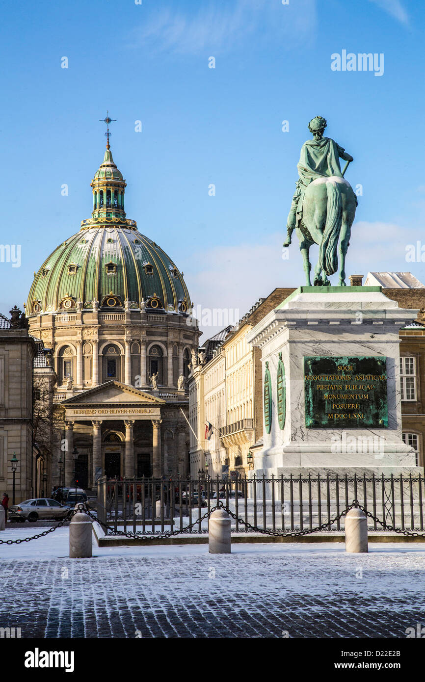 Amalienborg, Palace, royal palace. In winter. Copenhagen, Denmark, Europe Stock Photo