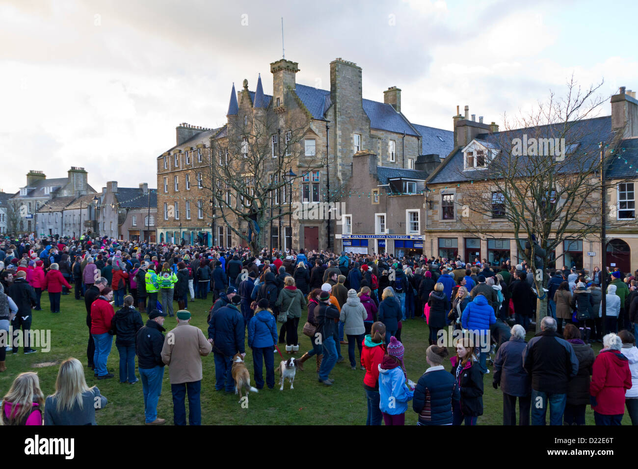 Crowd at the Ba game, Kirkwall Stock Photo