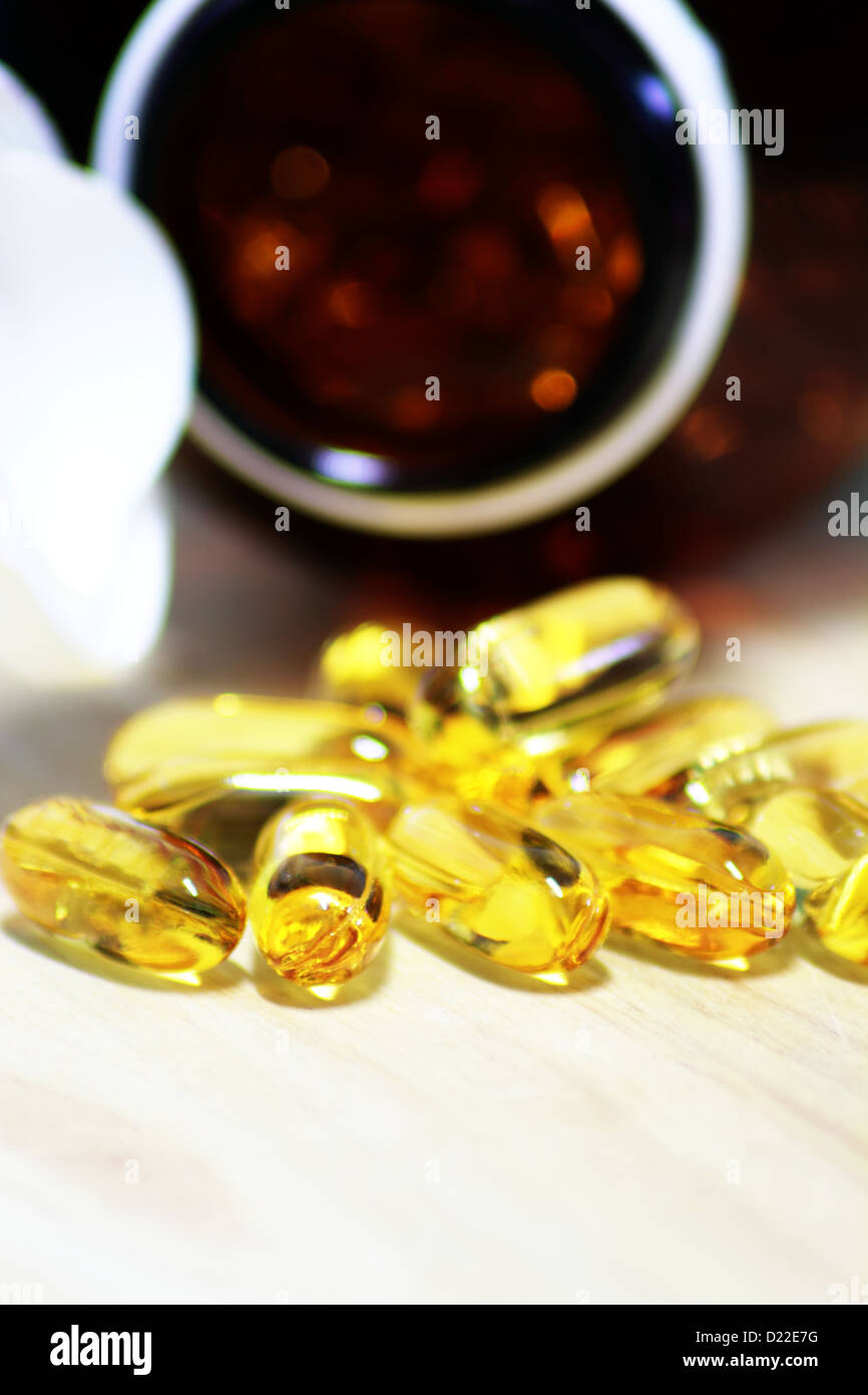 A Cod liver oil capsules omega 3 Stock Photo Alamy