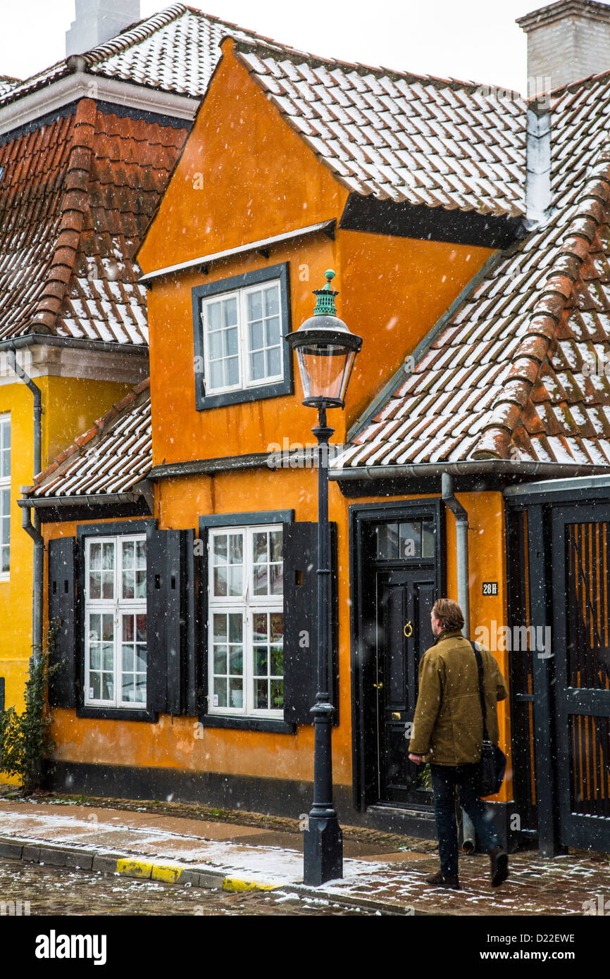 Small old house, winter time, old town, Copenhagen, Denmark, Europe