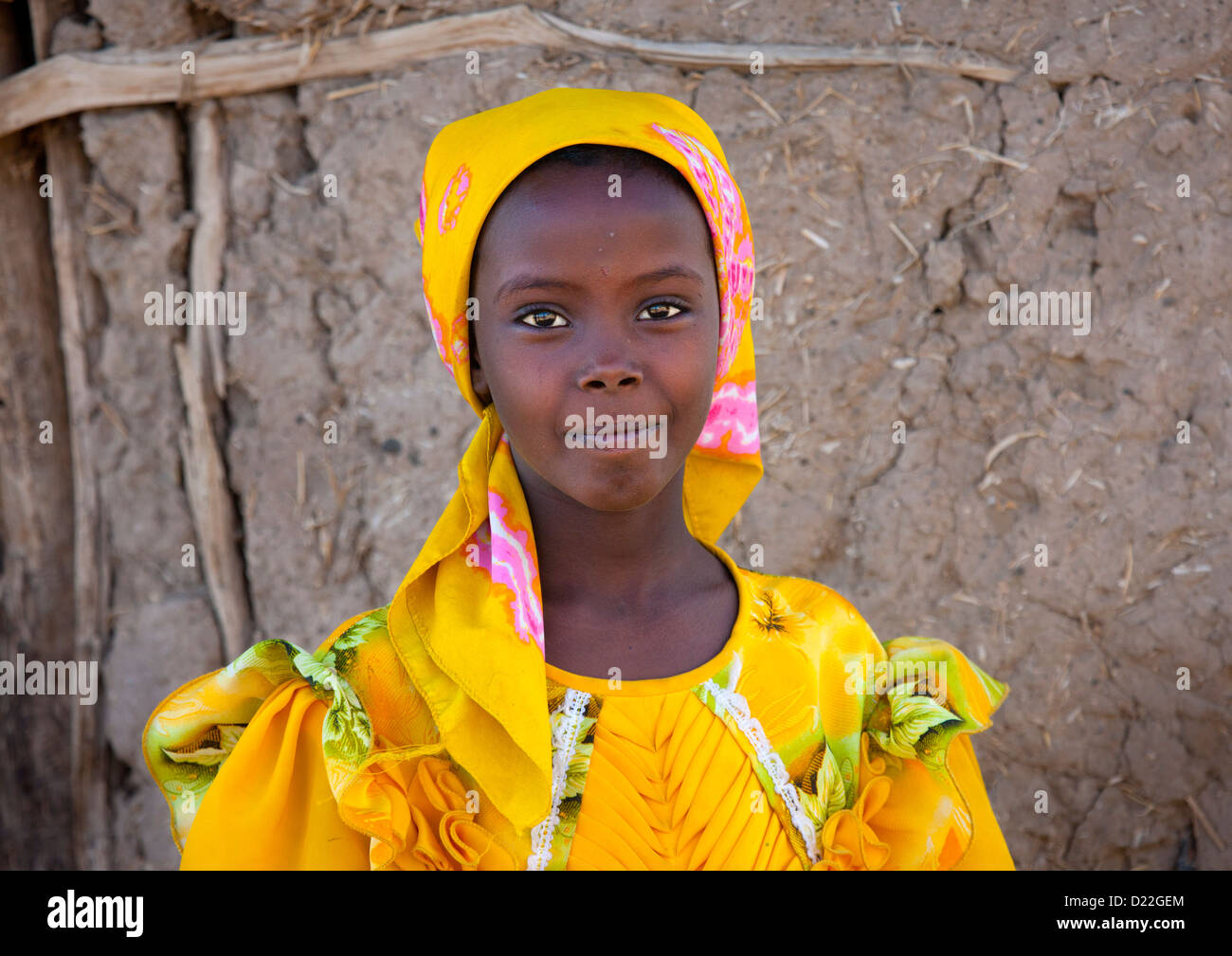 Afar Girl In Yellow Clothes, Assaita, Afar Regional State, Ethiopia