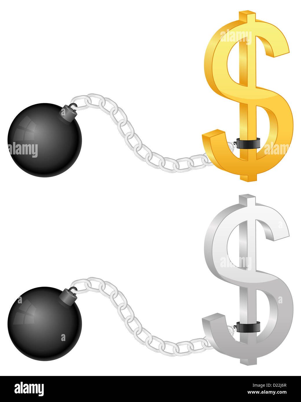 Shackles with dollar symbol on a white background Stock Photo Alamy