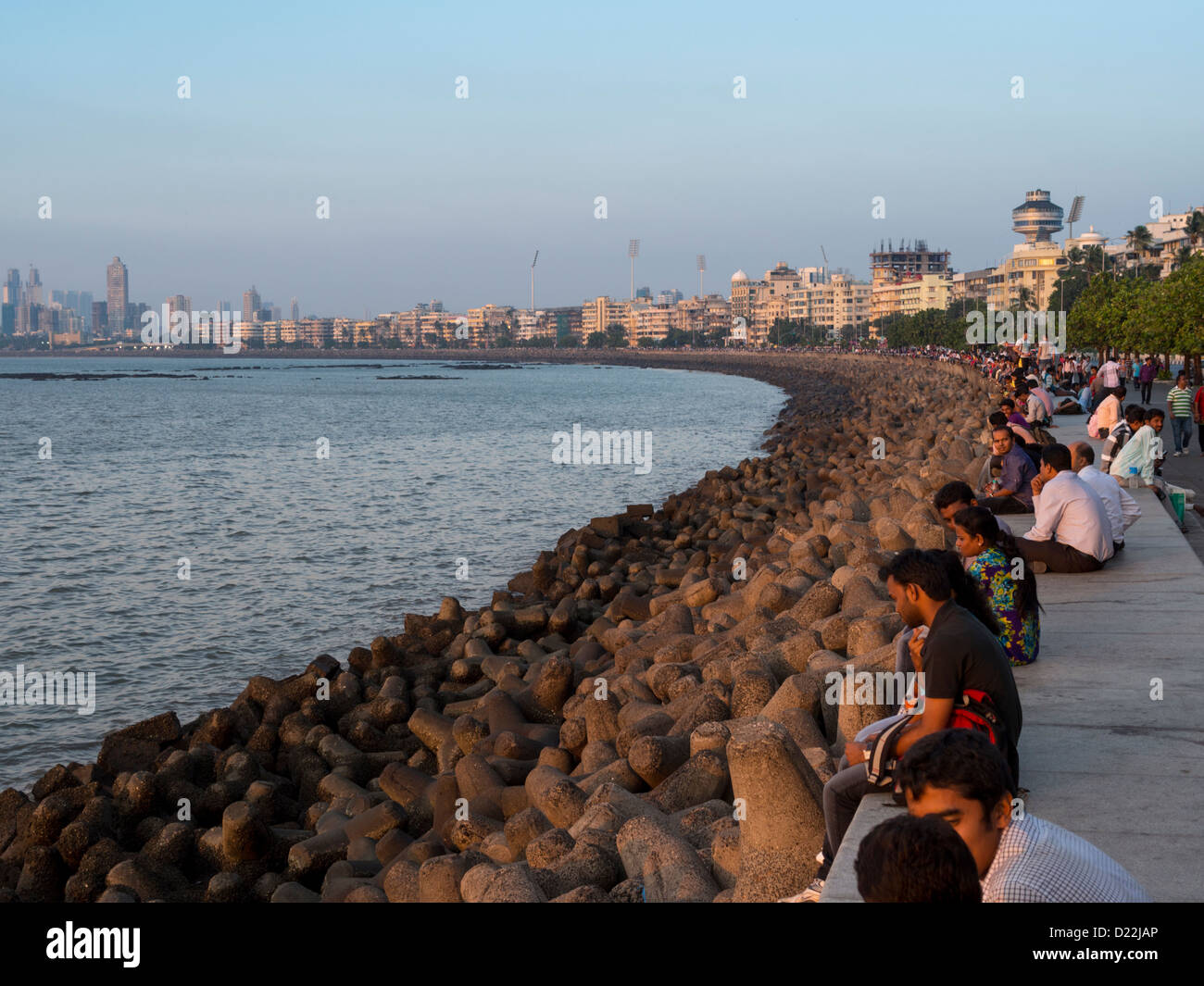 The promenade along Marine Drive Mumbai India Stock Photo