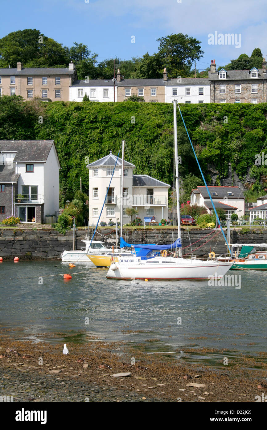 Yachts in harbour Porthmadog Gwynedd Wales UK Stock Photo