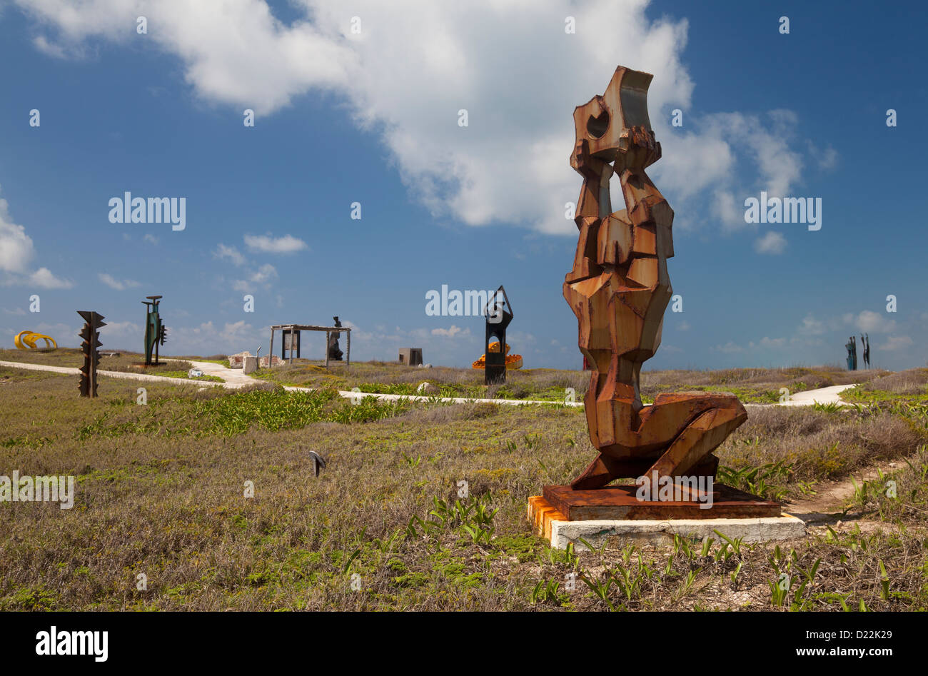 Sculpture Garden at Punta Sur, Isla Mujeres, Mexico Stock Photo