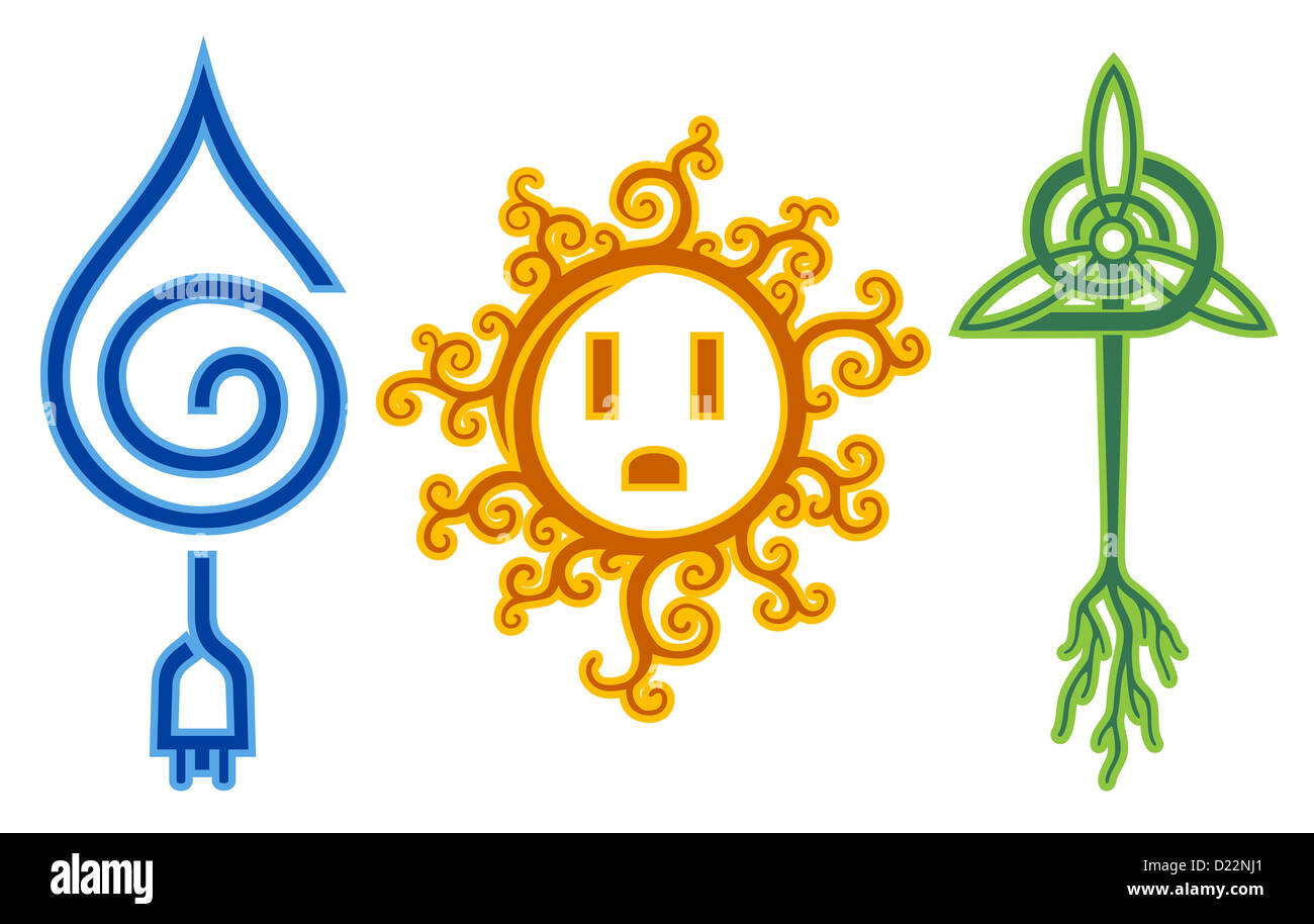 Water Solar Wind Energy Stock Photo Alamy