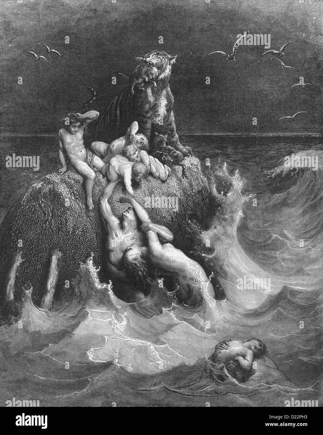 The deluge - victims of the Biblical flood Stock Photo