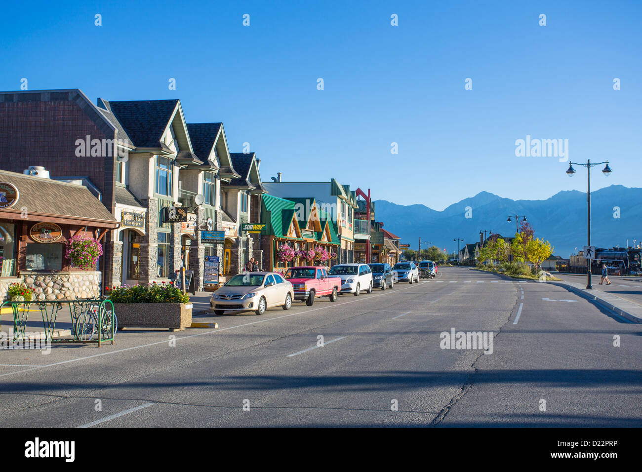Town of Jasper in Alberta Canada Stock Photo