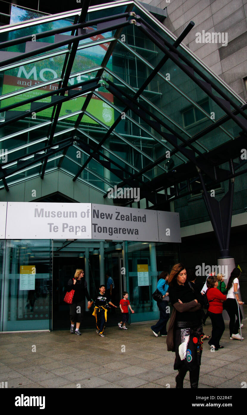 The entrance to Te Papa Tongarewa, Museum of New Zealand. Stock Photo