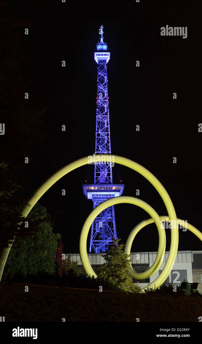 Berlin, Germany, the Radio Tower during the Festival of Lights 2012 Stock Photo