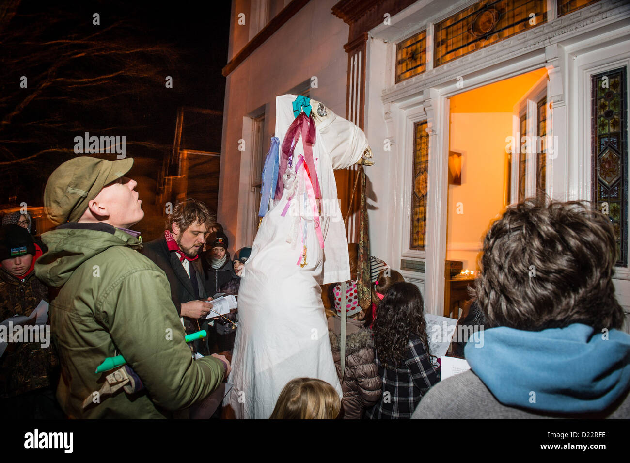 January 12 2013 People in Llandre village outside Aberystwyth Wales UK