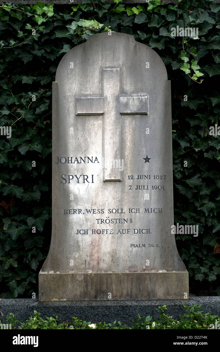 Zurich, Switzerland, the grave of the author Johanna Spyri Stock Photo