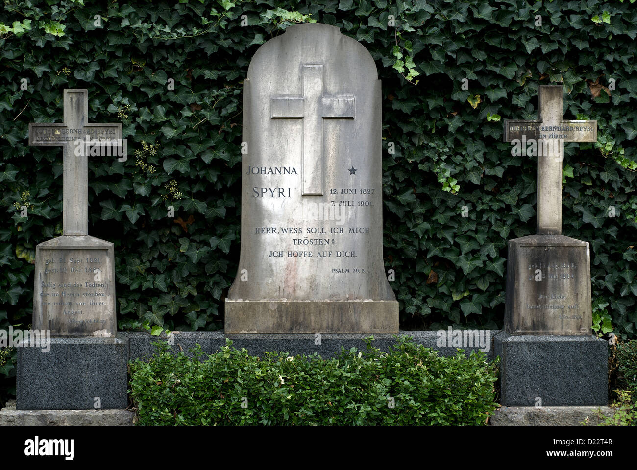 Zurich, Switzerland, the grave of the author Johanna Spyri Stock Photo