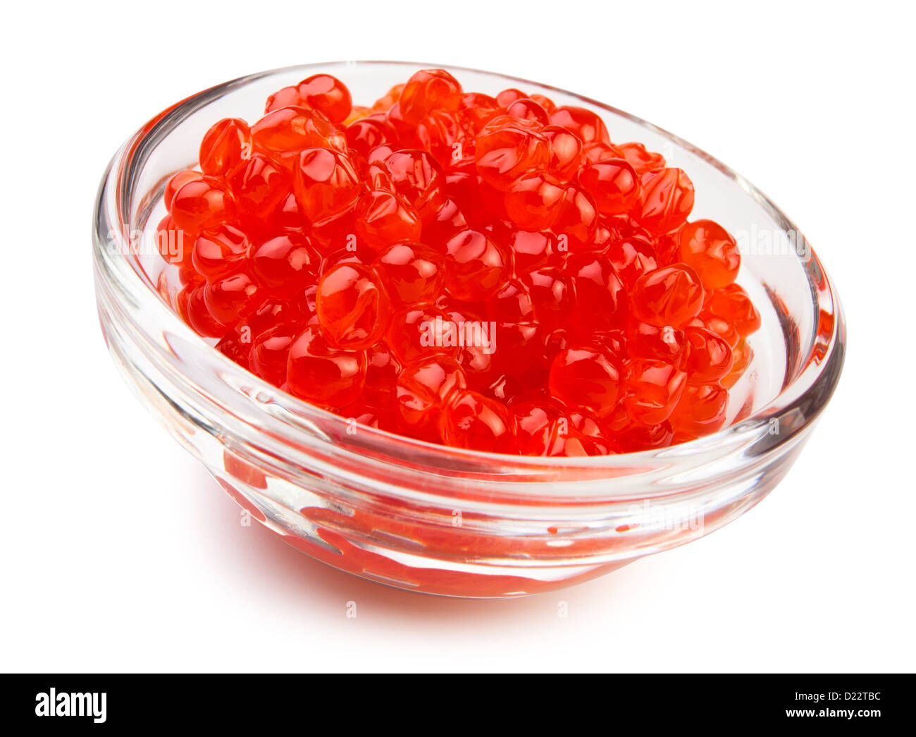 caviar red bowl on white background Stock Photo