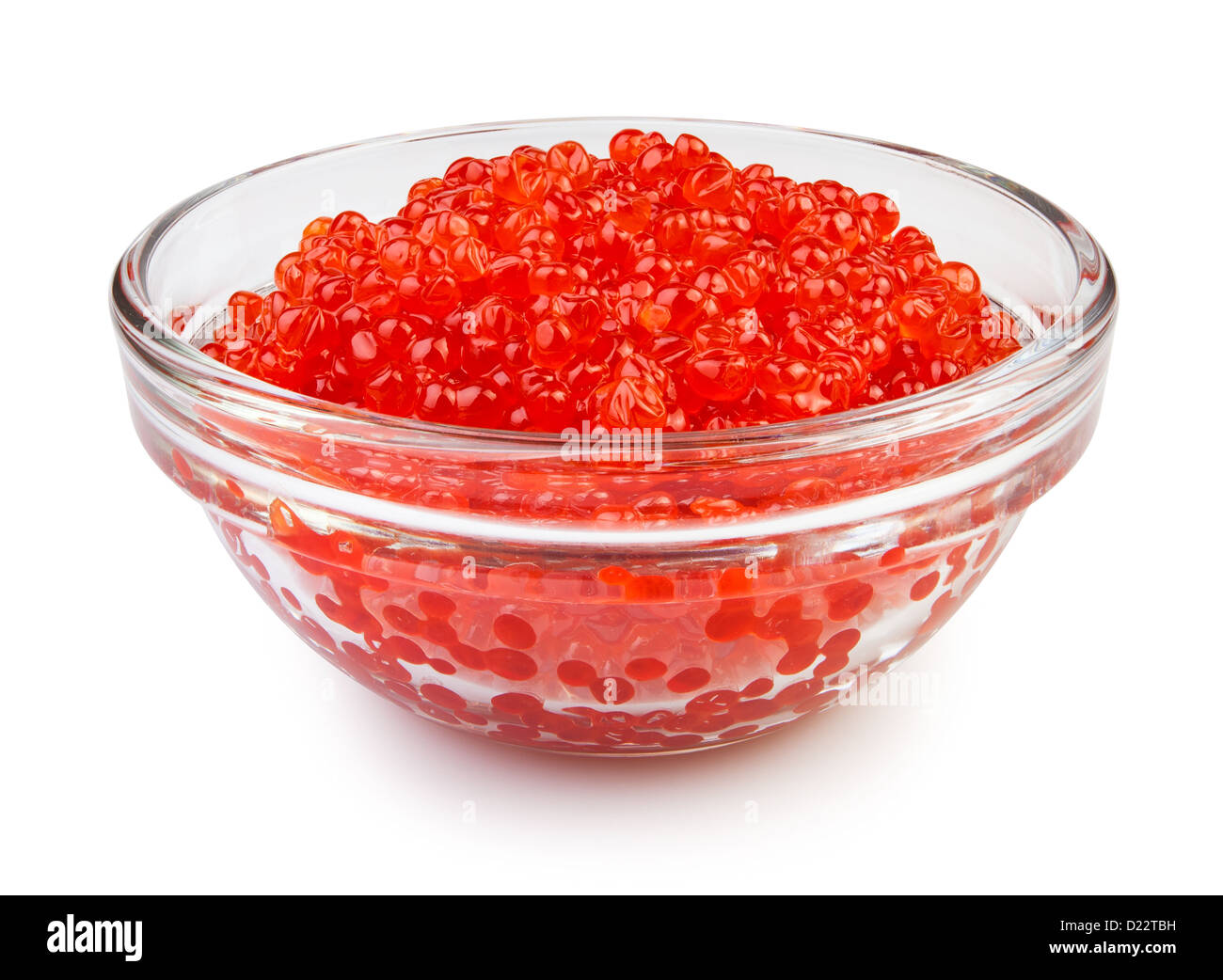 caviar red bowl on white background Stock Photo