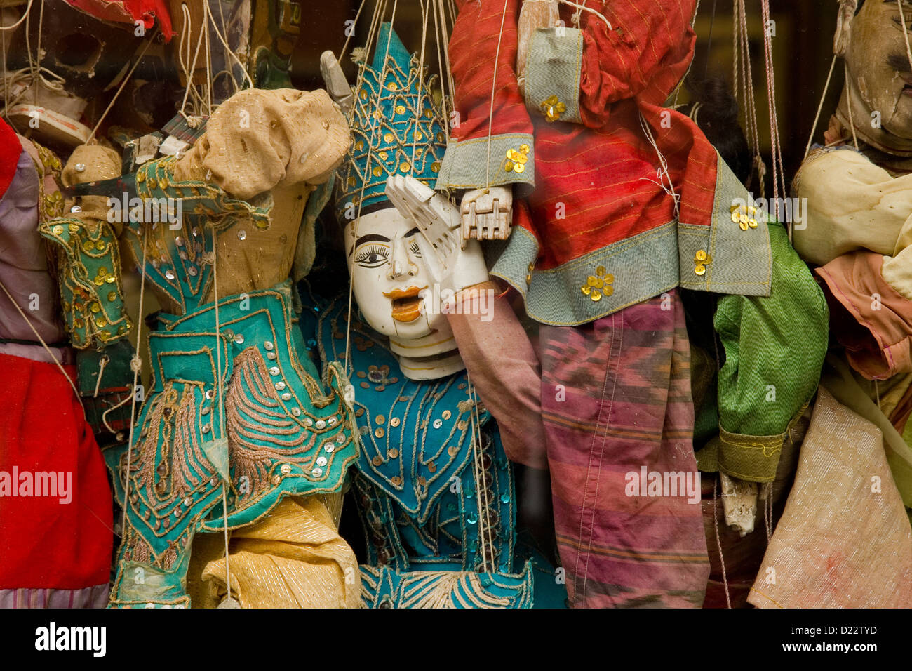 hanging in shop window on island of Burano in Venice Lagoon
