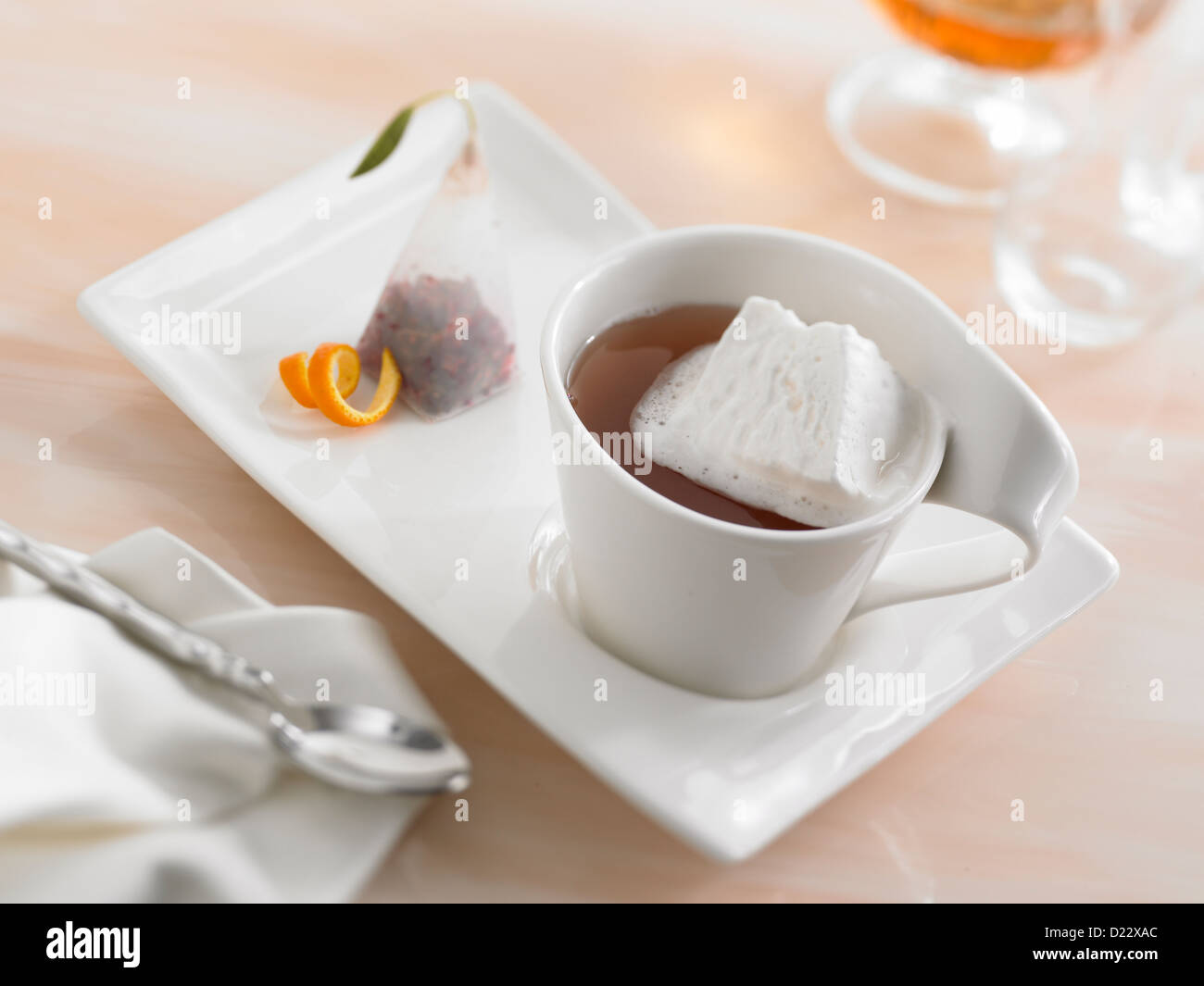 Orange marshmallow tea Stock Photo Alamy