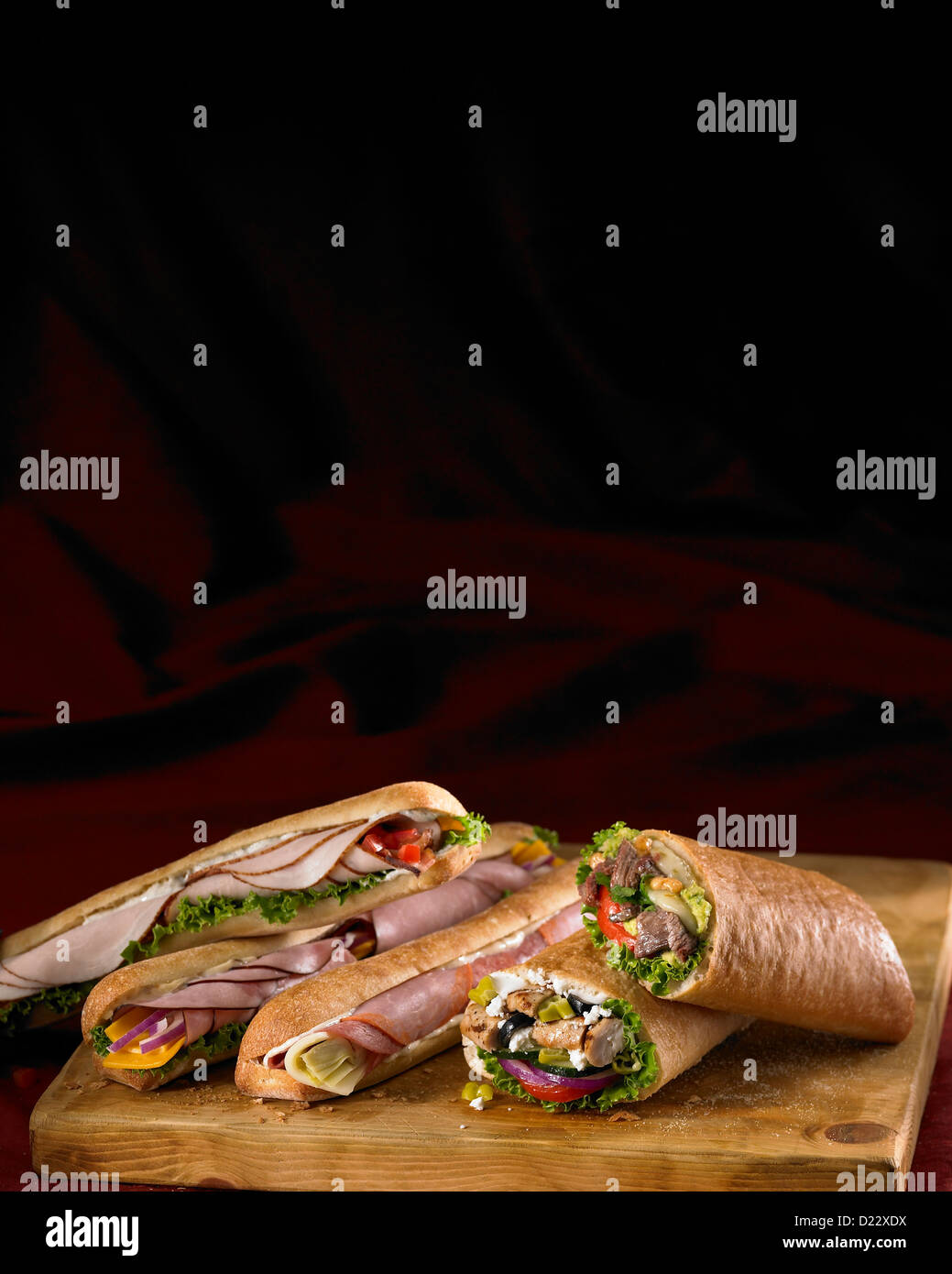 Assorted panini deli sandwiches Stock Photo - Alamy