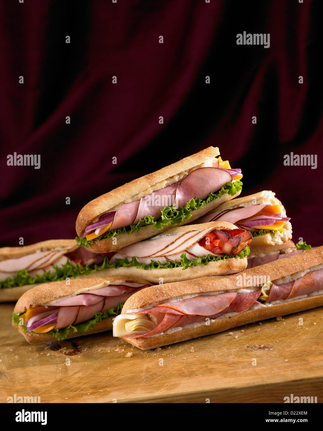 Assorted deli sandwiches Stock Photo Alamy