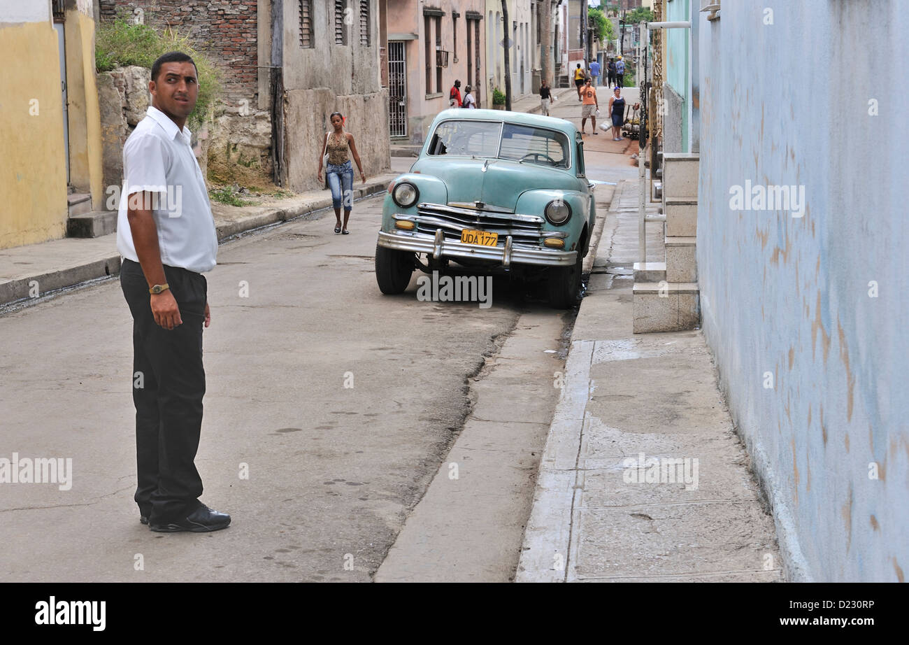 Old car, Santiago de Cuba Stock Photo Alamy