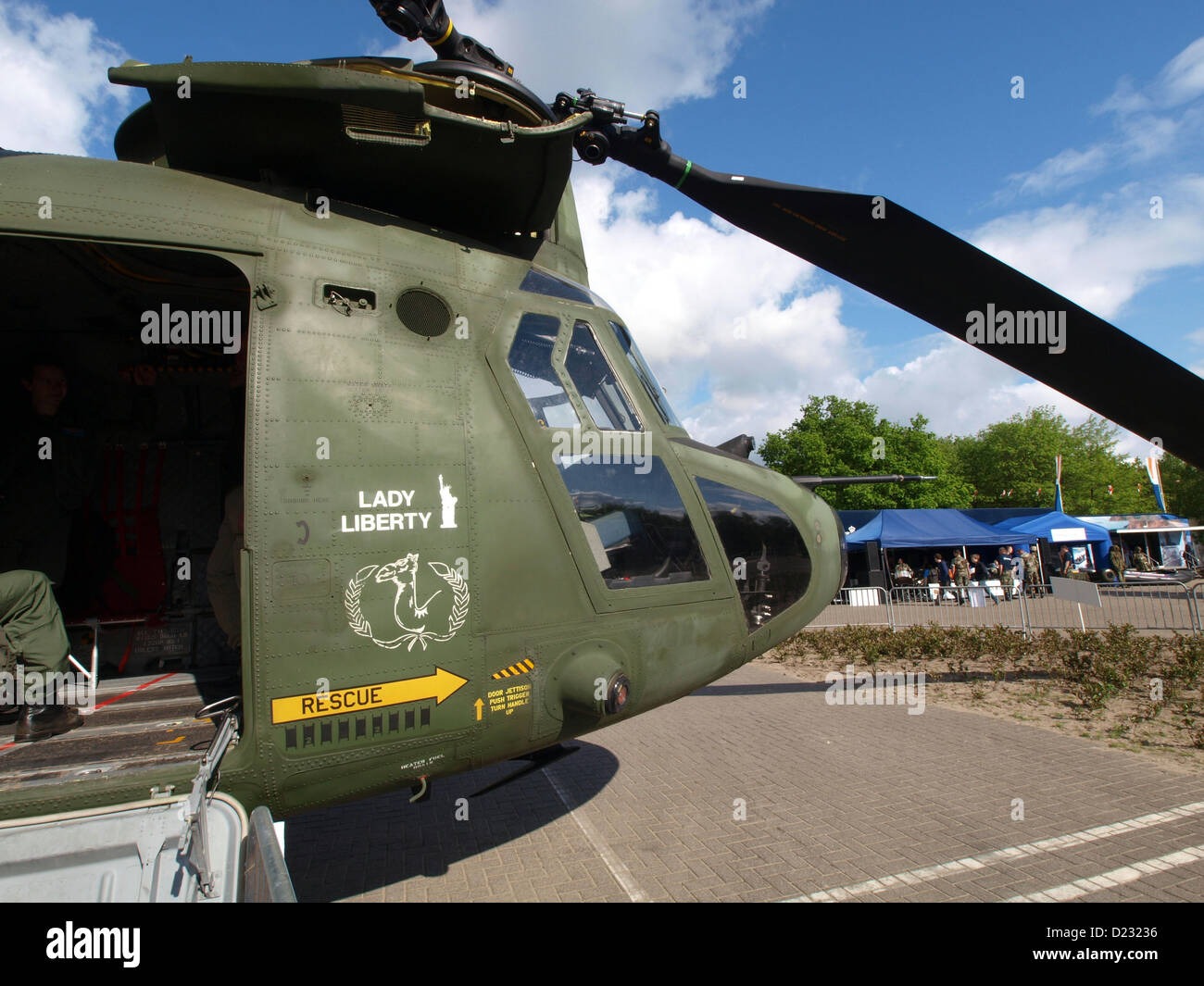 Army Open Day 2012 in the Netherlands Oirschot,Boeing CH-47D Chinook Royal Dutch Army Stock Photo