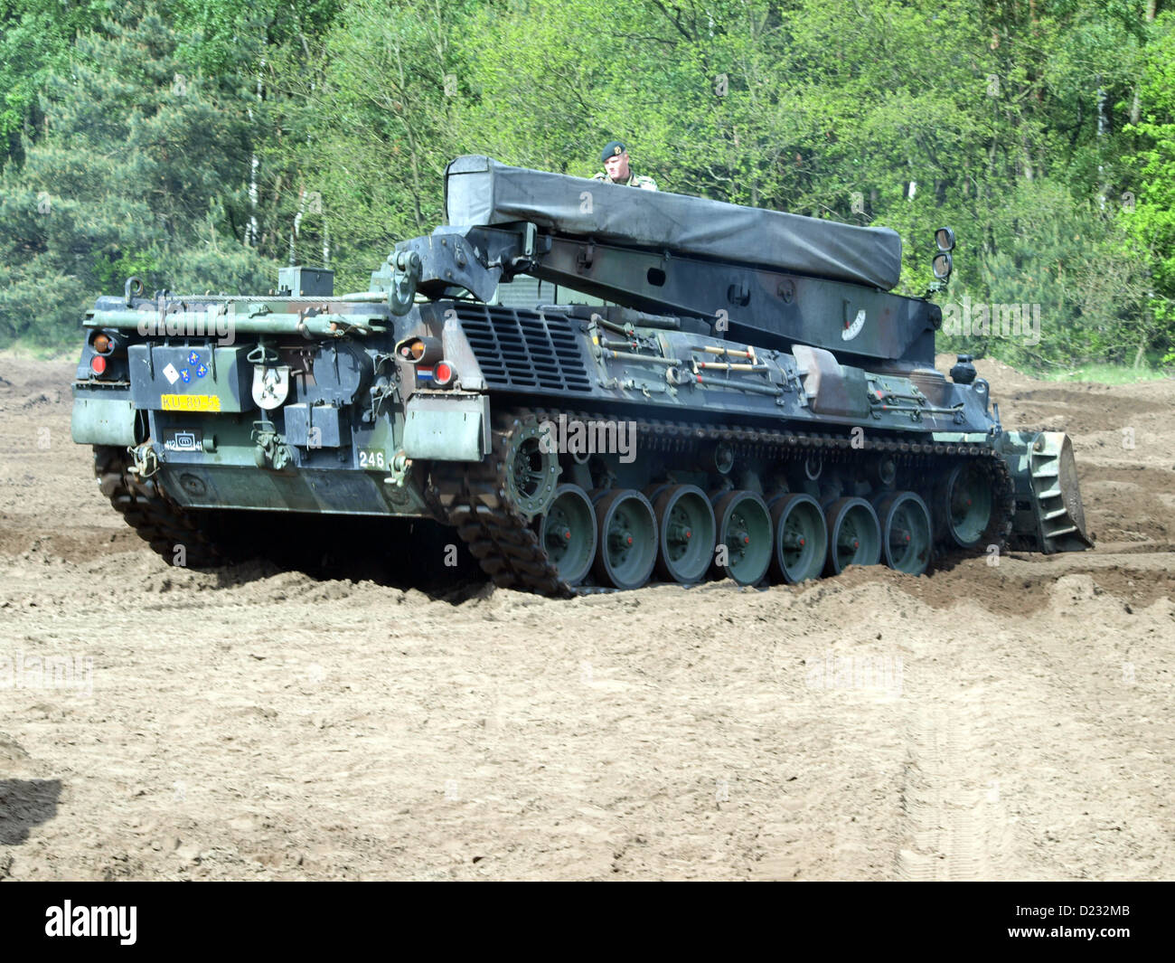 Army Open Day 2012 in the Netherlands Oirschot, Leopard 1 ARV tank Stock Photo