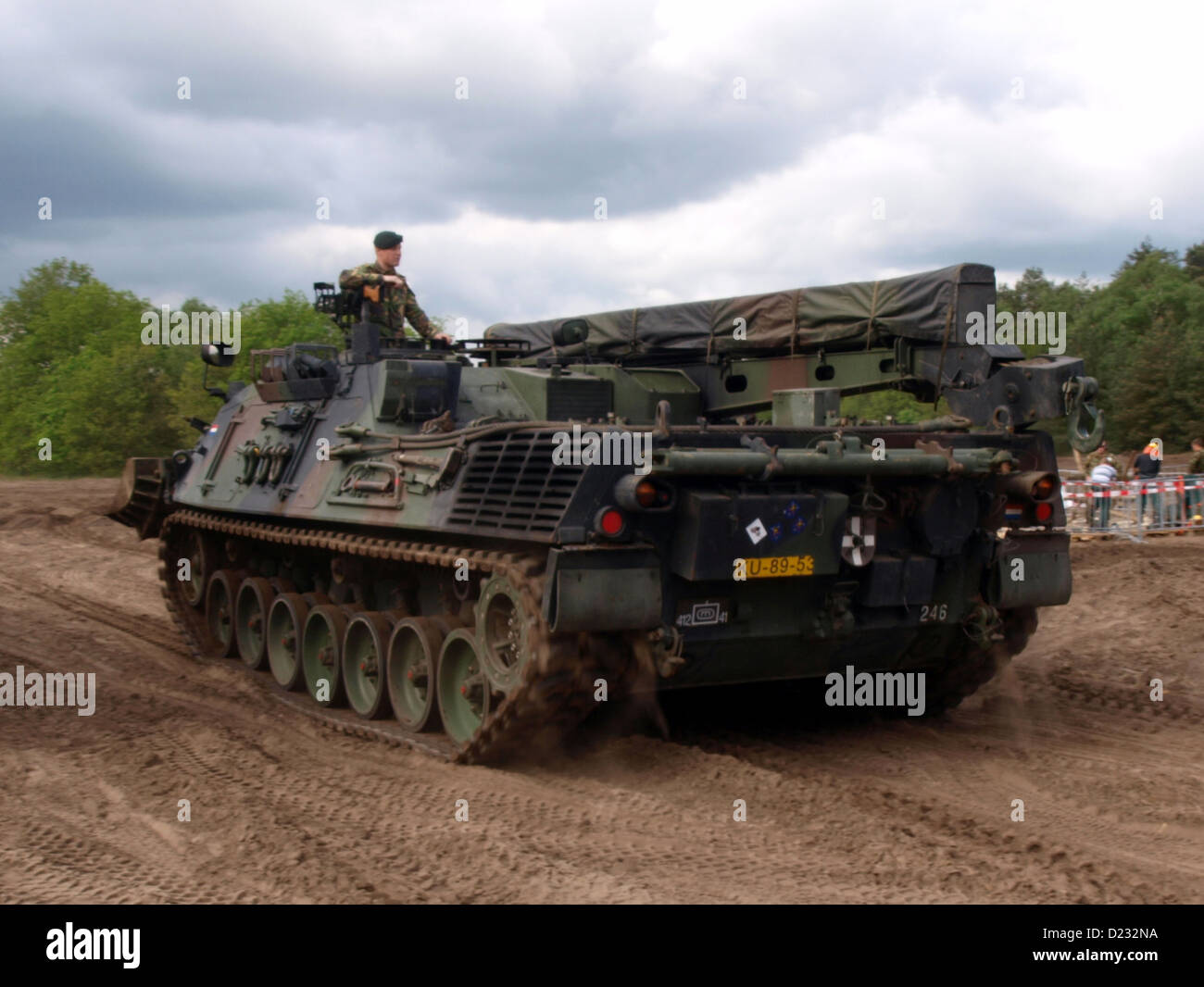 Army Open Day 2012 in the Netherlands Oirschot, Leopard 1 ARV tank Stock Photo