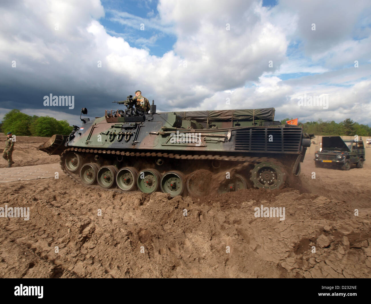 Army Open Day 2012 in the Netherlands Oirschot, Leopard 1 ARV tank Stock Photo