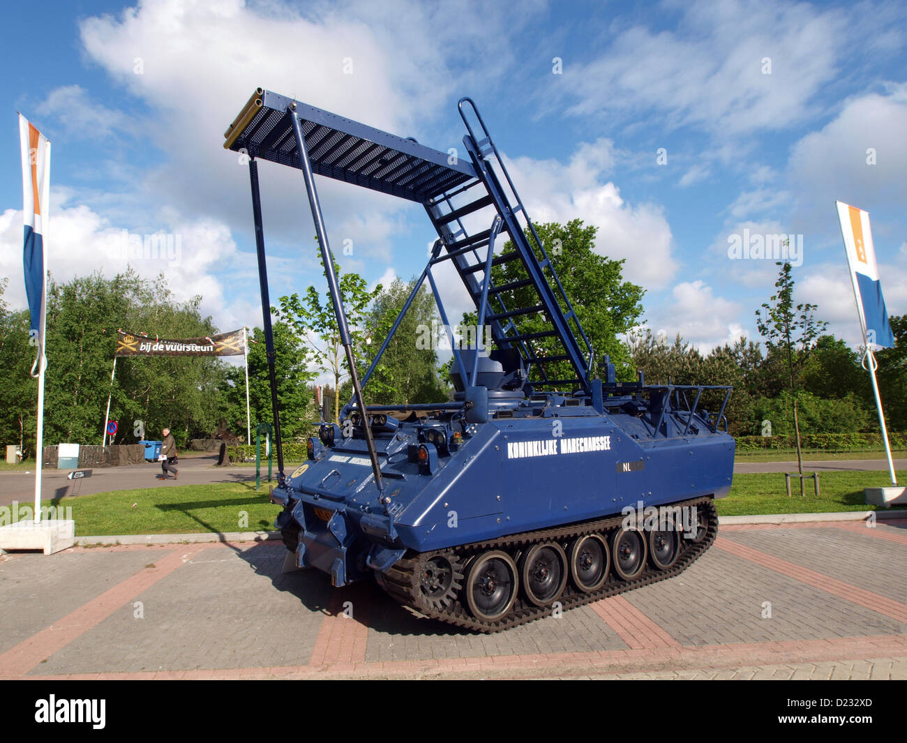 Army Open Day 2012 in the Netherlands Oirschot, YPR-765 KMAR carrier, full-track, military police Stock Photo