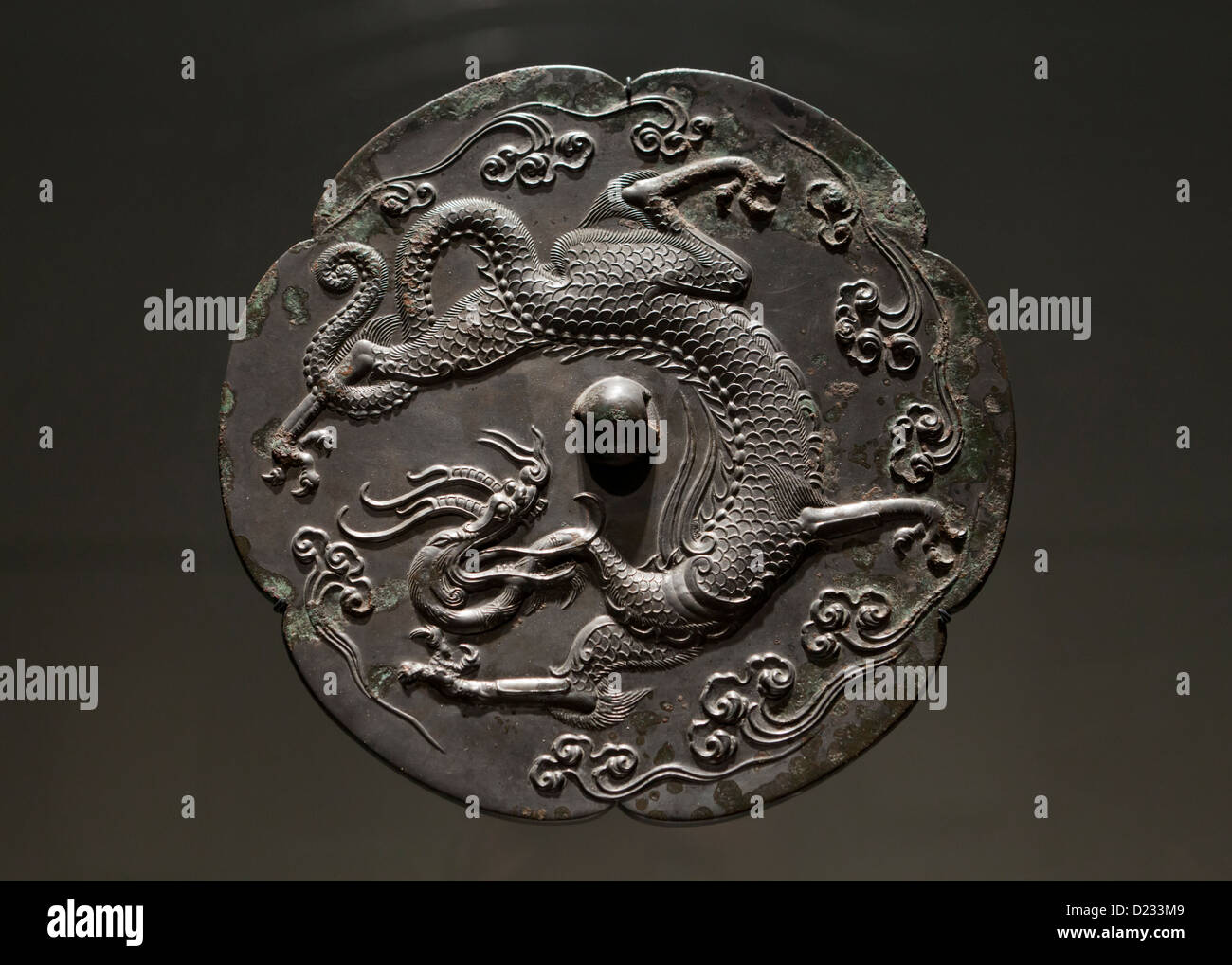 Bronze mirror, Tang dynasty, China, 8th century Stock Photo