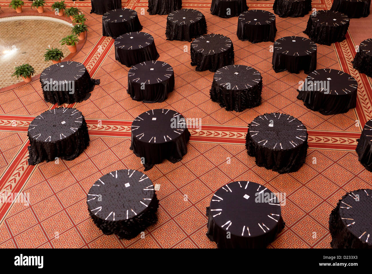 Large event dining tables Stock Photo