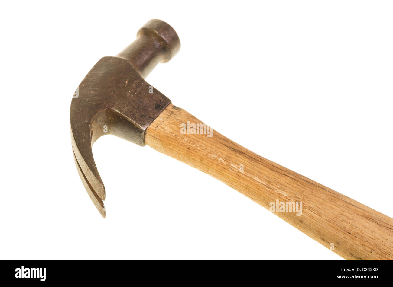 An old carpenter's hammer isolated on white Stock Photo Alamy