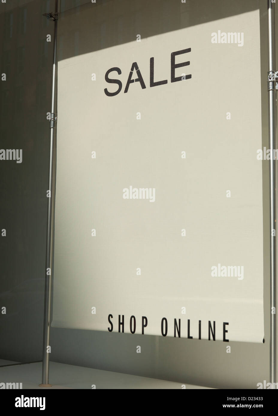 Sale Banner In Display Window Usa Stock Photo 52929495 Alamy