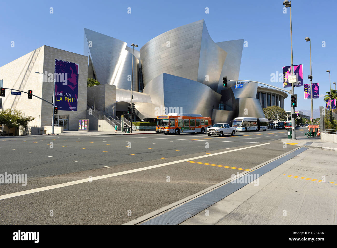 Walt Disney Concert Hall building, Los Angeles, California, designed by Frank O. Gehry. Stock Photo