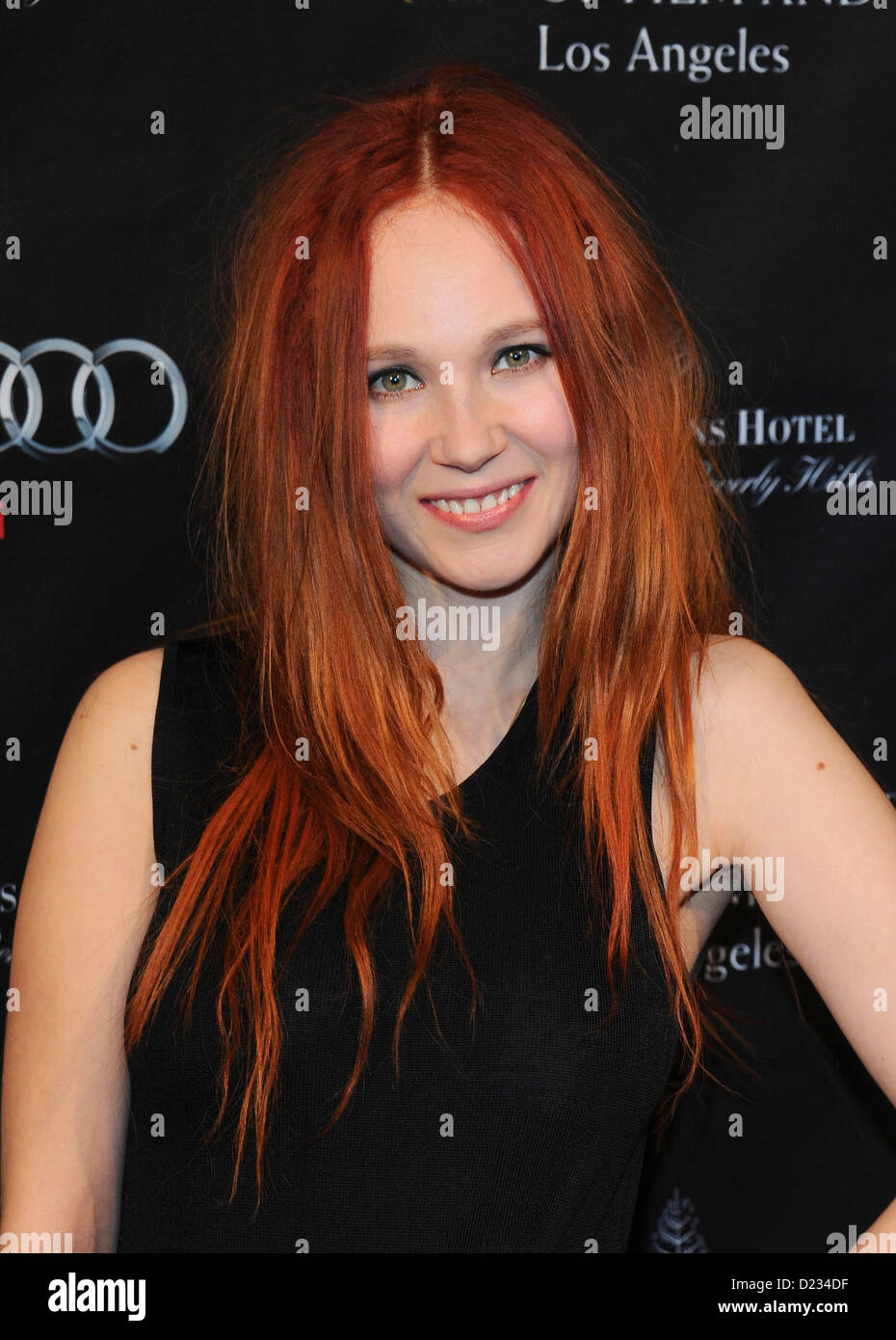 Juno Temple arrives at the BAFTA awards season tea party in Beverly Hills, America, January 12th 2013 Stock Photo