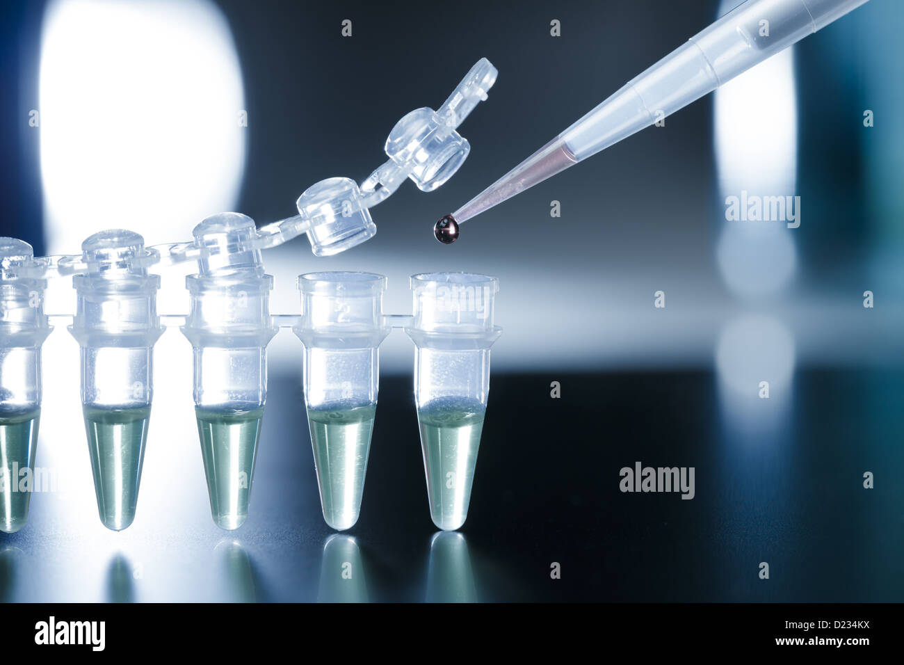 Stem cell research in the PCR strip Stock Photo