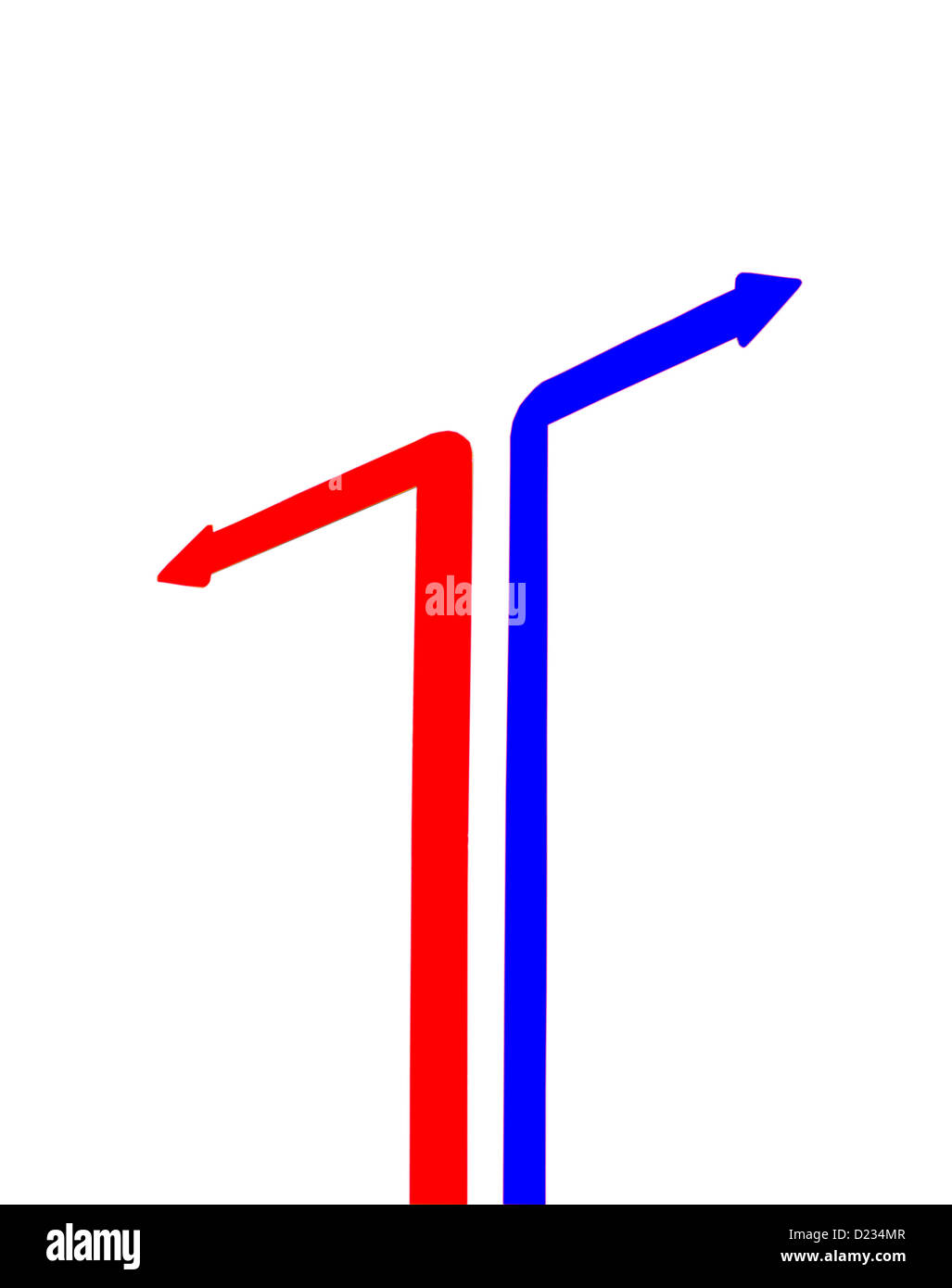 Arrow told the route to get to the point of service. Stock Photo